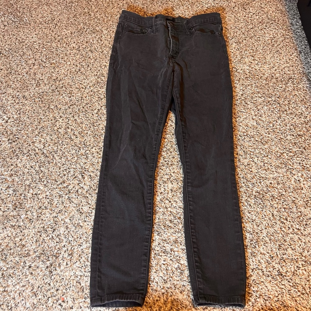 J.Crew Womens 9" High Rise Skinny Jeans Black Wash Style AG727 HO20